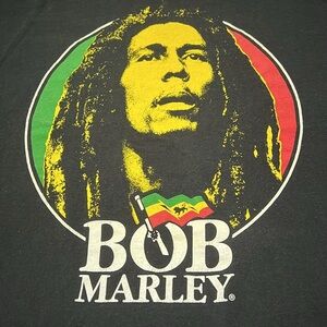 Bob Marley Graphic TShirt Black Size Large